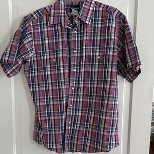 Wrangler Men's Casual Plaid Shirt -‎ Red, Blue, and White
